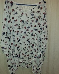 Lane Bryant Sheer Floral Top sz 24 summer top